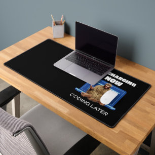 Funny Bigfoot Programmer Recharging Coding Later Desk Mat