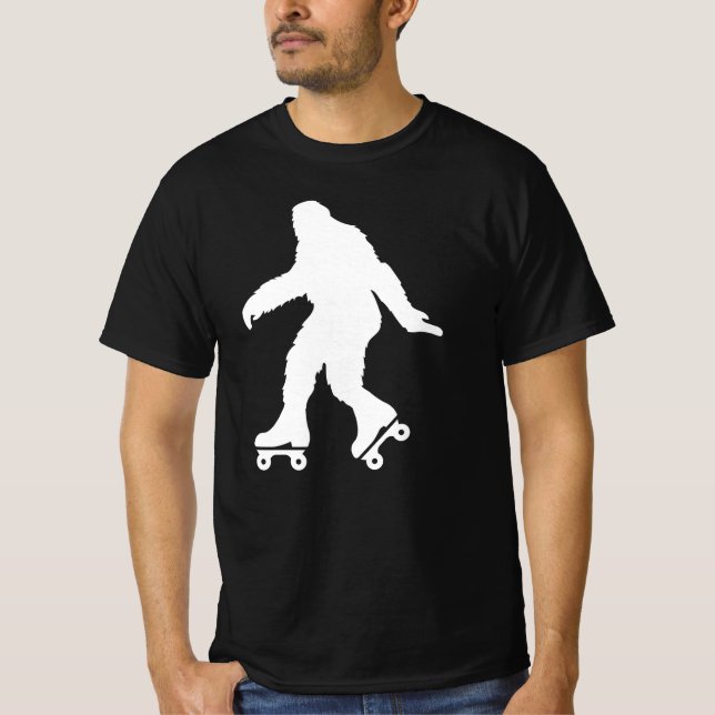 Funny Bigfoot Roller Skating T-Shirt (Front)