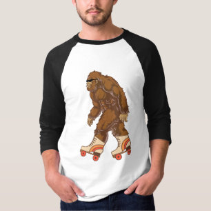 Funny Bigfoot Roller Skating T-Shirt