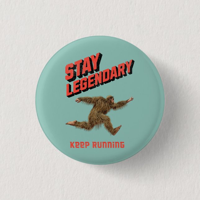Funny Bigfoot Running Motivation 3 Cm Round Badge (Front)