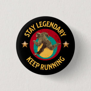 Funny Bigfoot Running Motivation 3 Cm Round Badge