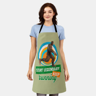 Funny Bigfoot Running Motivation Apron
