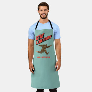Funny Bigfoot Running Motivation Apron