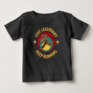 Funny Bigfoot Running Motivation Baby T-Shirt