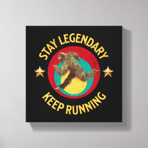 Funny Bigfoot Running Motivation Canvas Print