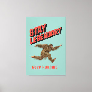 Funny Bigfoot Running Motivation Canvas Print
