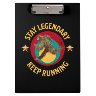 Funny Bigfoot Running Motivation Clipboard