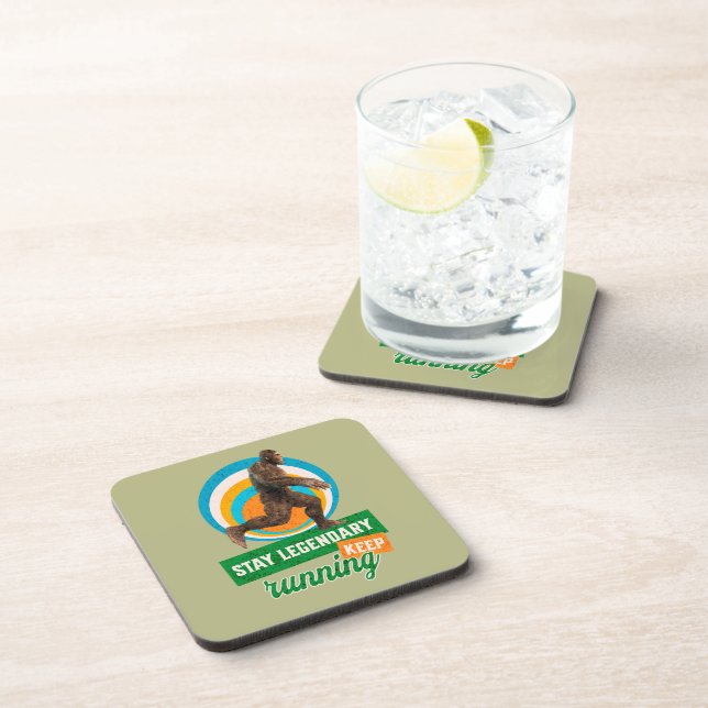 Funny Bigfoot Running Motivation Coaster (Right Side)