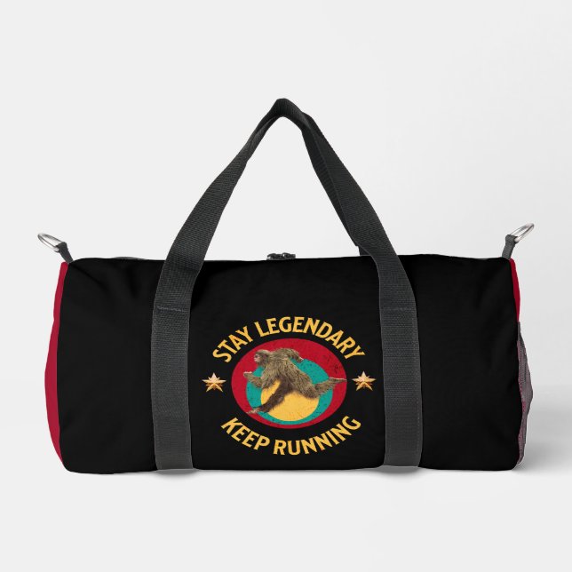Funny Bigfoot Running Motivation Duffle Bag (Front)