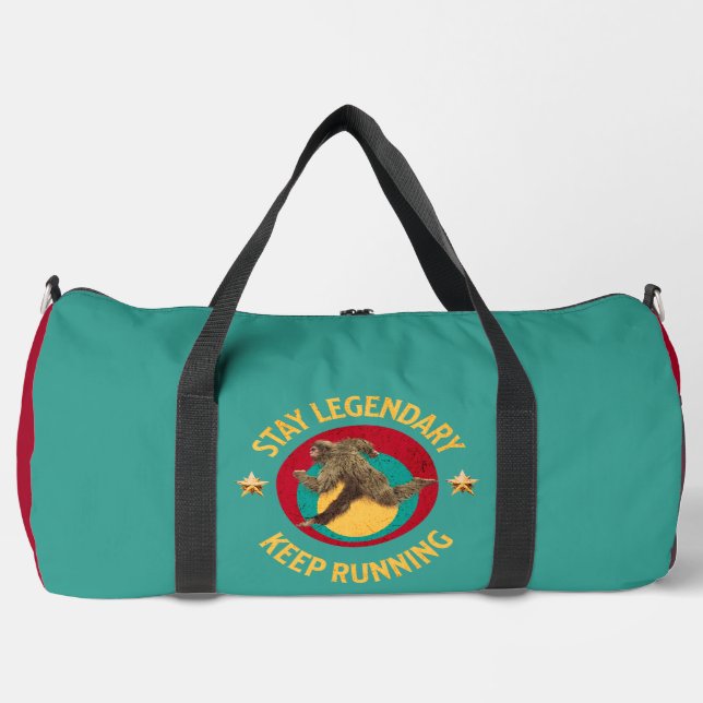 Funny Bigfoot Running Motivation Duffle Bag (Front)