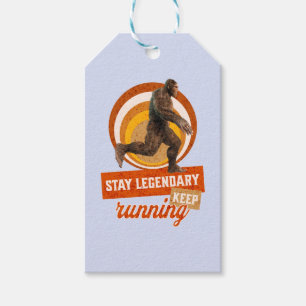 Funny Bigfoot Running Motivation Gift Tags