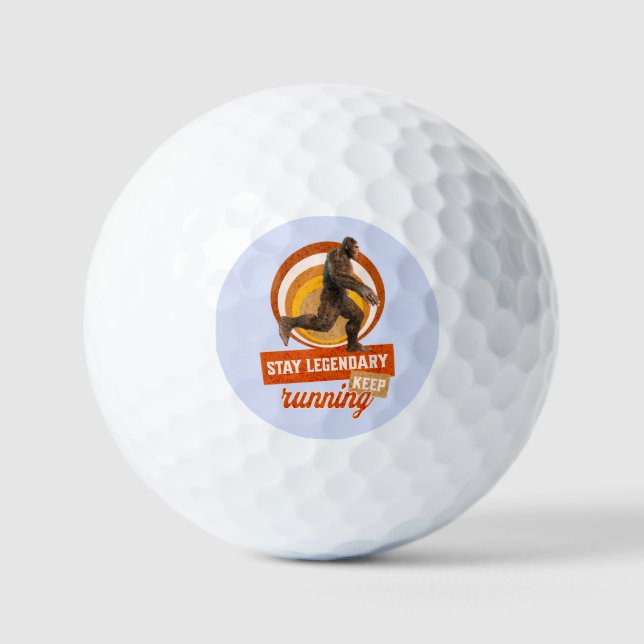 Funny Bigfoot Running Motivation Golf Balls (Front)
