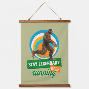 Funny Bigfoot Running Motivation Hanging Tapestry