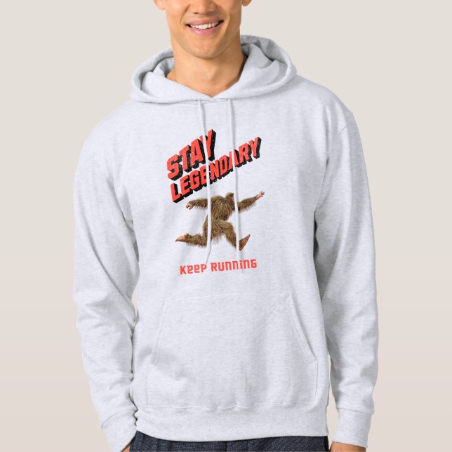 Funny Bigfoot Running Motivation Hoodie (Front)