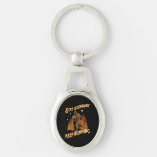 Funny Bigfoot Running Motivation Key Ring