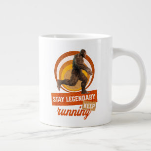 Funny Bigfoot Running Motivation Large Coffee Mug