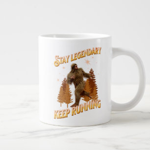 Funny Bigfoot Running Motivation Large Coffee Mug