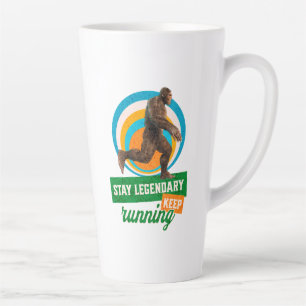Funny Bigfoot Running Motivation Latte Mug