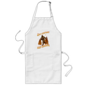 Funny Bigfoot Running Motivation Long Apron