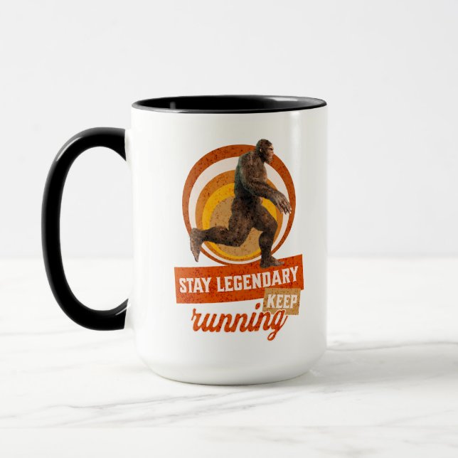 Funny Bigfoot Running Motivation Mug (Left)