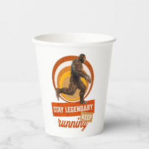 Funny Bigfoot Running Motivation Paper Cups