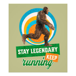 Funny Bigfoot Running Motivation Photo Print