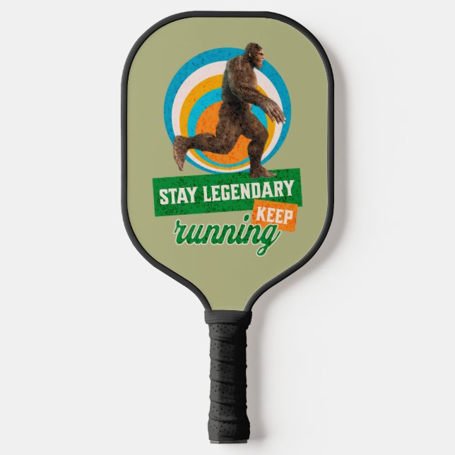 Funny Bigfoot Running Motivation Pickleball Paddle (Front)