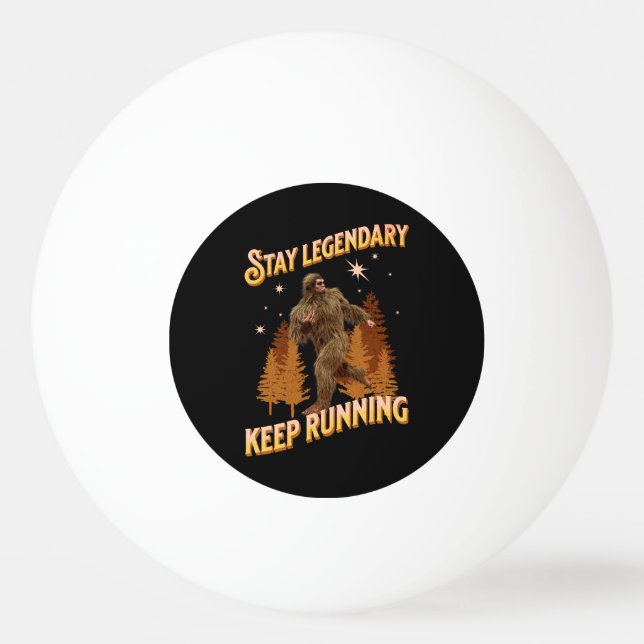 Funny Bigfoot Running Motivation Ping Pong Ball (Front)