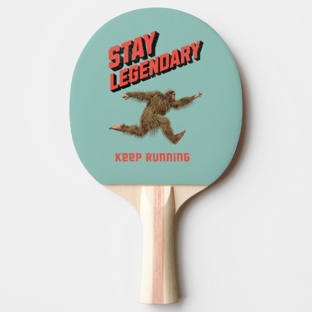 Funny Bigfoot Running Motivation Ping Pong Paddle (Front)