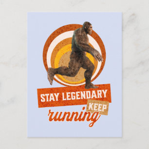 Funny Bigfoot Running Motivation Postcard