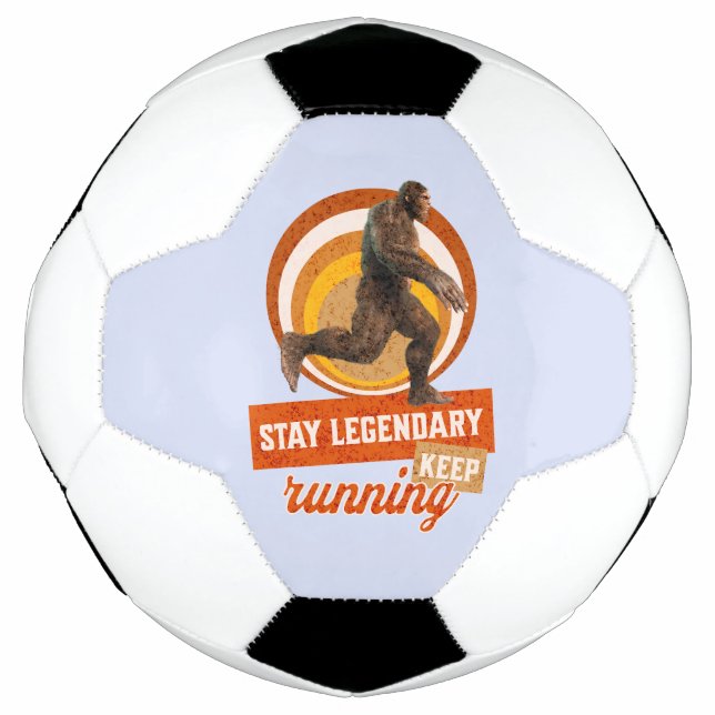 Funny Bigfoot Running Motivation Soccer Ball (Front)