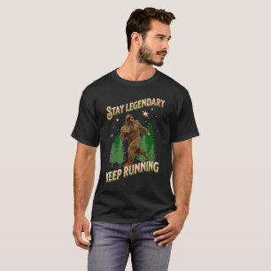 Funny Bigfoot Running Motivation T-Shirt