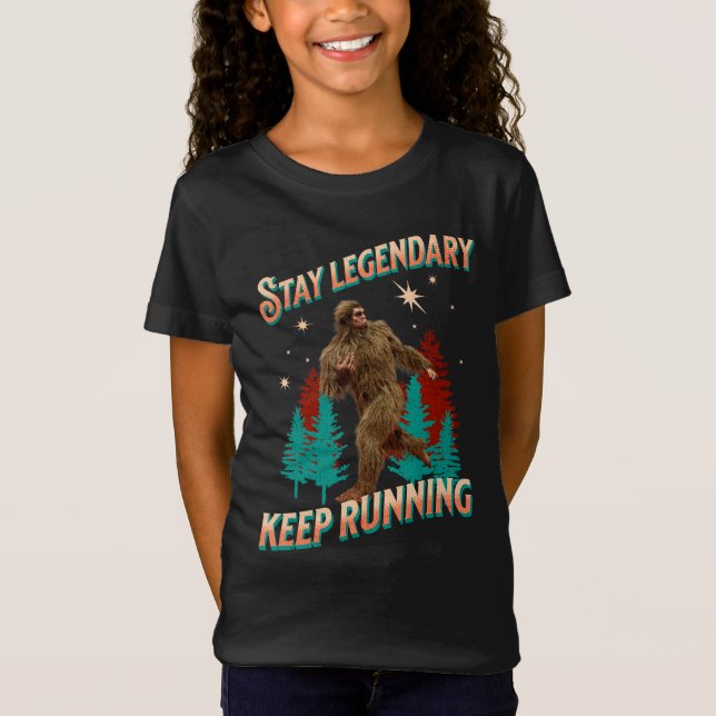 Funny Bigfoot Running Motivation T-Shirt (Front)