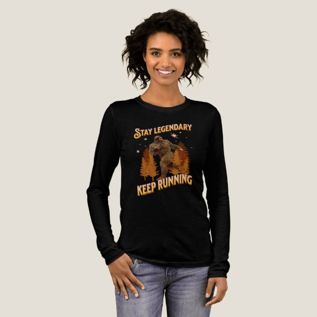 Funny Bigfoot Running Motivation Tri-Blend Shirt (Full Front)