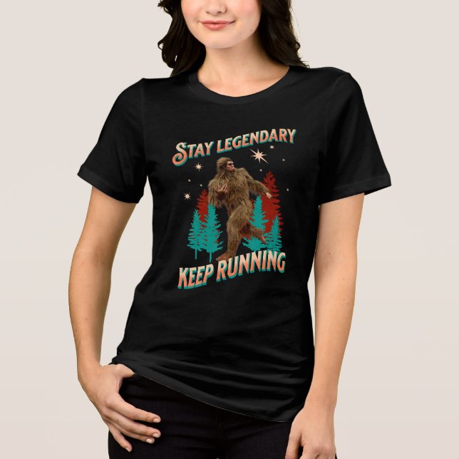 Funny Bigfoot Running Motivation Tri-Blend Shirt (Front)