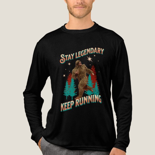 Funny Bigfoot Running Motivation Tri-Blend Shirt (Front)