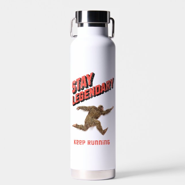 Funny Bigfoot Running Motivation Water Bottle (Front)