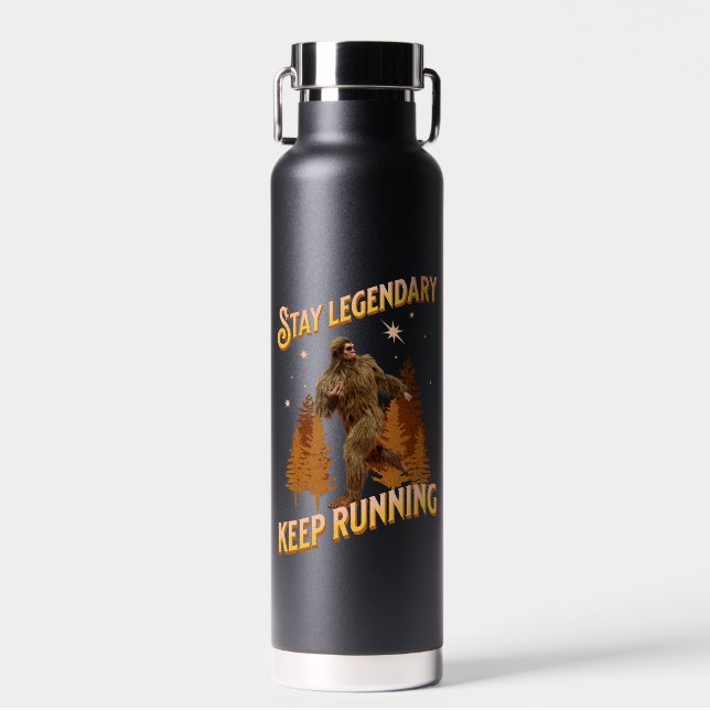 Funny Bigfoot Running Motivation Water Bottle (Front)