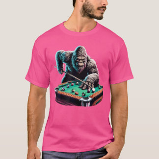 Funny Bigfoot Sasquatch Billiards Pool Player Men  T-Shirt