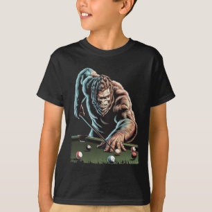 Funny Bigfoot Sasquatch Billiards Pool Player Men T-Shirt