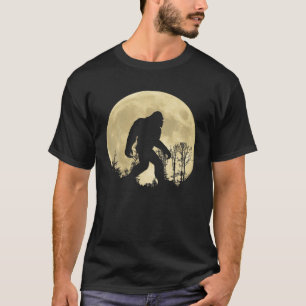 funny bigfoot sasquatch full moon forest T Shirt