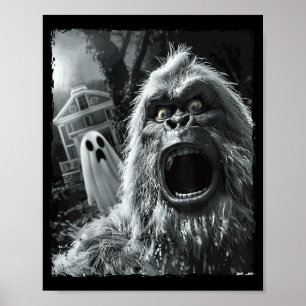 Funny Bigfoot Sasquatch Halloween Poster