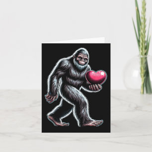 Funny Bigfoot Sasquatch Heart Mens Kids Boys Valen Card