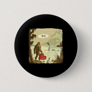 Funny Bigfoot Sasquatch Loch Ness Monster Funny He 6 Cm Round Badge