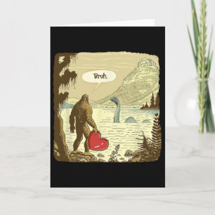 Funny Bigfoot Sasquatch Loch Ness Monster Funny He Card
