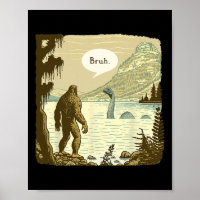 Funny Bigfoot Sasquatch Loch Ness Monster Introver
