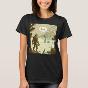 Funny Bigfoot Sasquatch Loch Ness Monster Introver T-Shirt