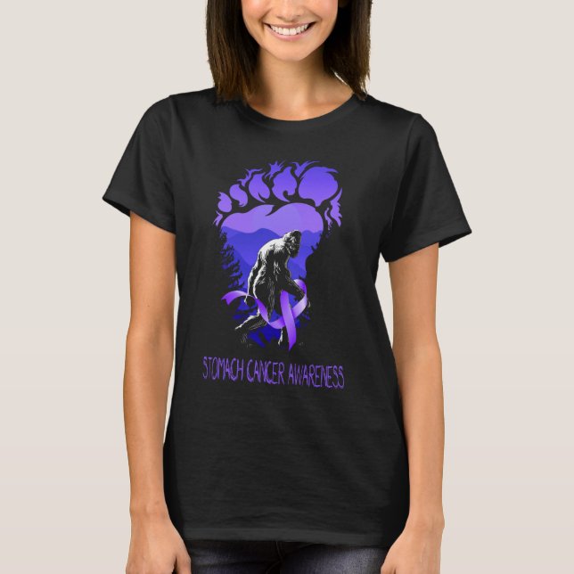 funny bigfoot supports stomach cancer awareness T-Shirt (Front)