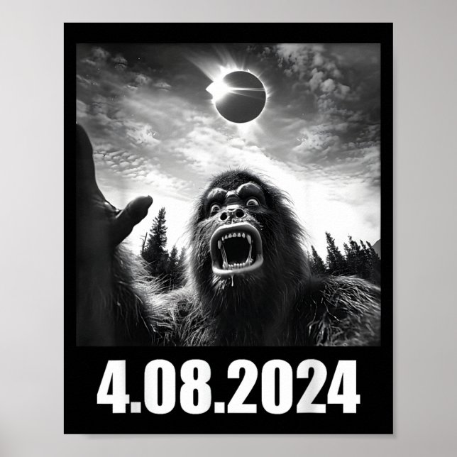 Funny Bigfoot Total Solar Eclipse Totality Poster (Front)