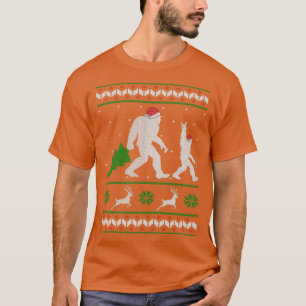 Funny Bigfoot Ugly Christmas Xmas Tree Yeti Sasqua T-Shirt
